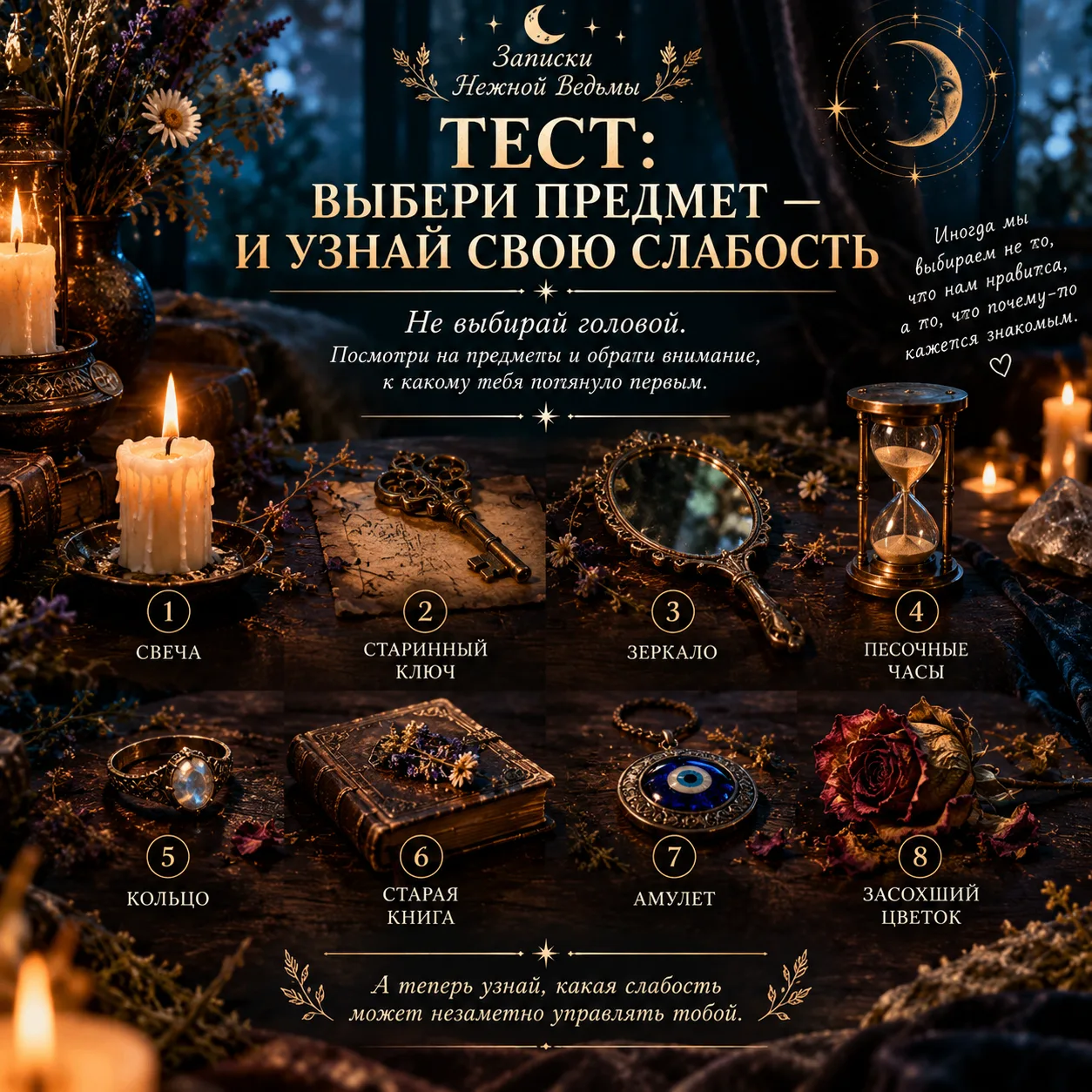 🔮 ТЕСТ: ВЫБЕРИ ПРЕДМЕТ — И УЗНАЙ СВОЮ СЛАБОСТЬ