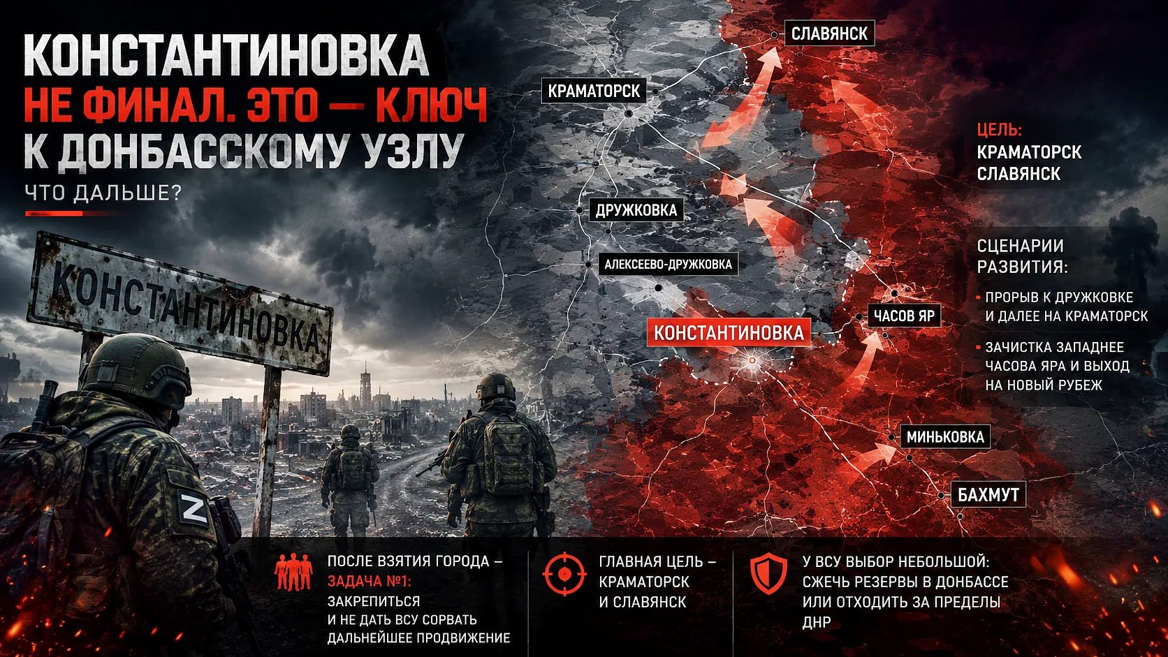 🇷🇺 Что будет после падение Константиновки?

На мой взгляд Константиновка — это не финал. Это тольк