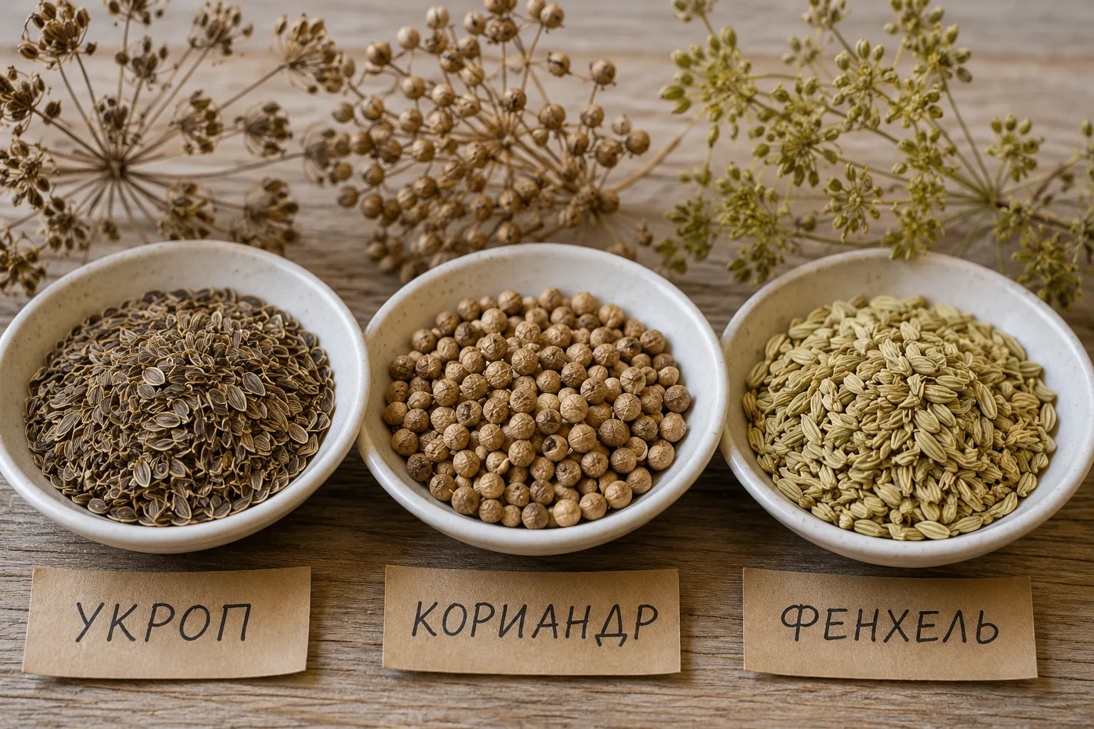 ХОТИТЕ СОБРАТЬ СВОИ СЕМЕНА УКРОПА, КОРИАНДРА И ФЕНХЕЛЯ?
