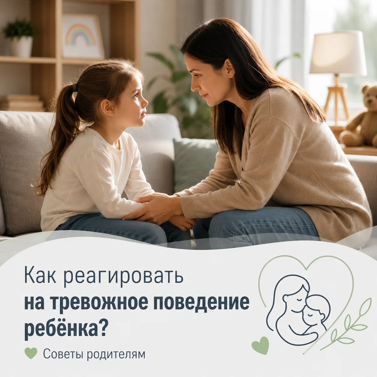 Как реагировать на тревожное поведение ребёнка?

🌿 Тревожность — это не черта характера, а сигнал о