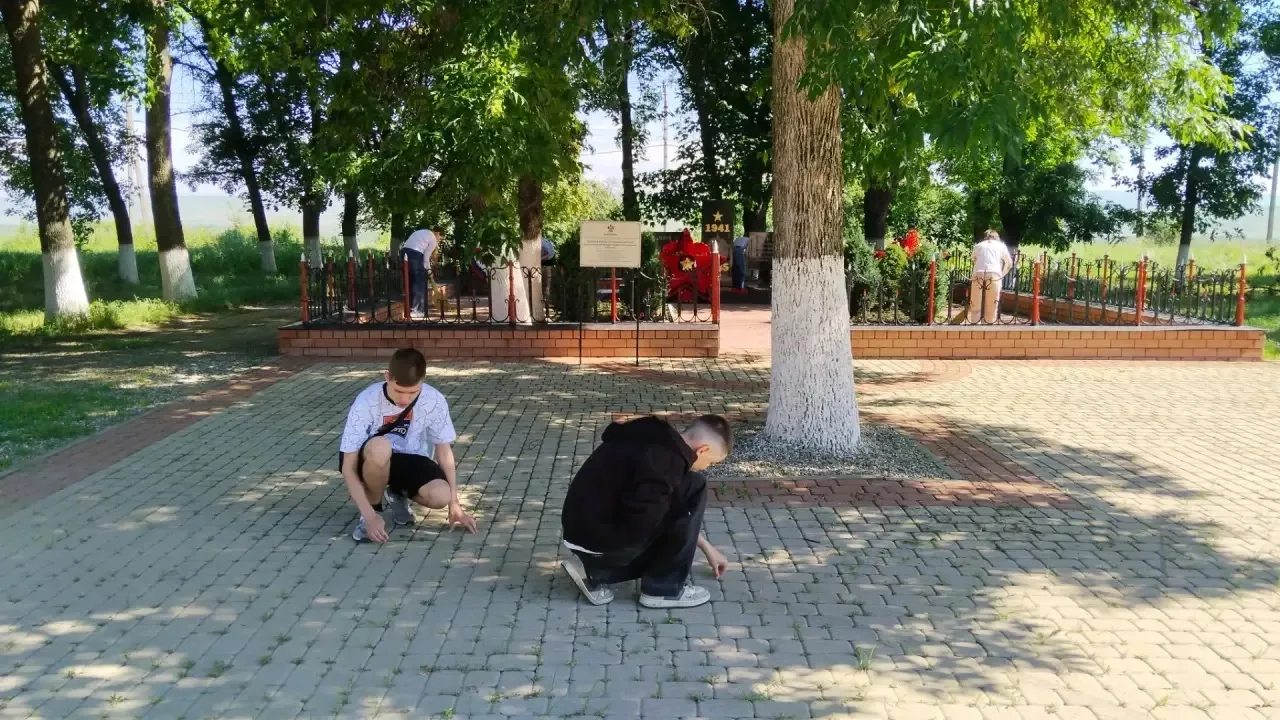 Волонтерский отряд школы  поддерживает порядок и чистоту на территории памятника Братская могила. 
В