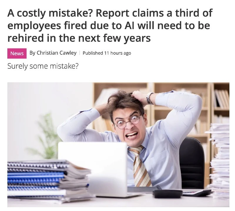 🤯Компании вернут уволенных из-за ИИ сотрудников с повышенными зарплатами