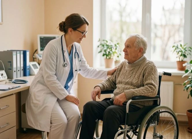 Как получить медпомощь на дому человеку после 80 лет?