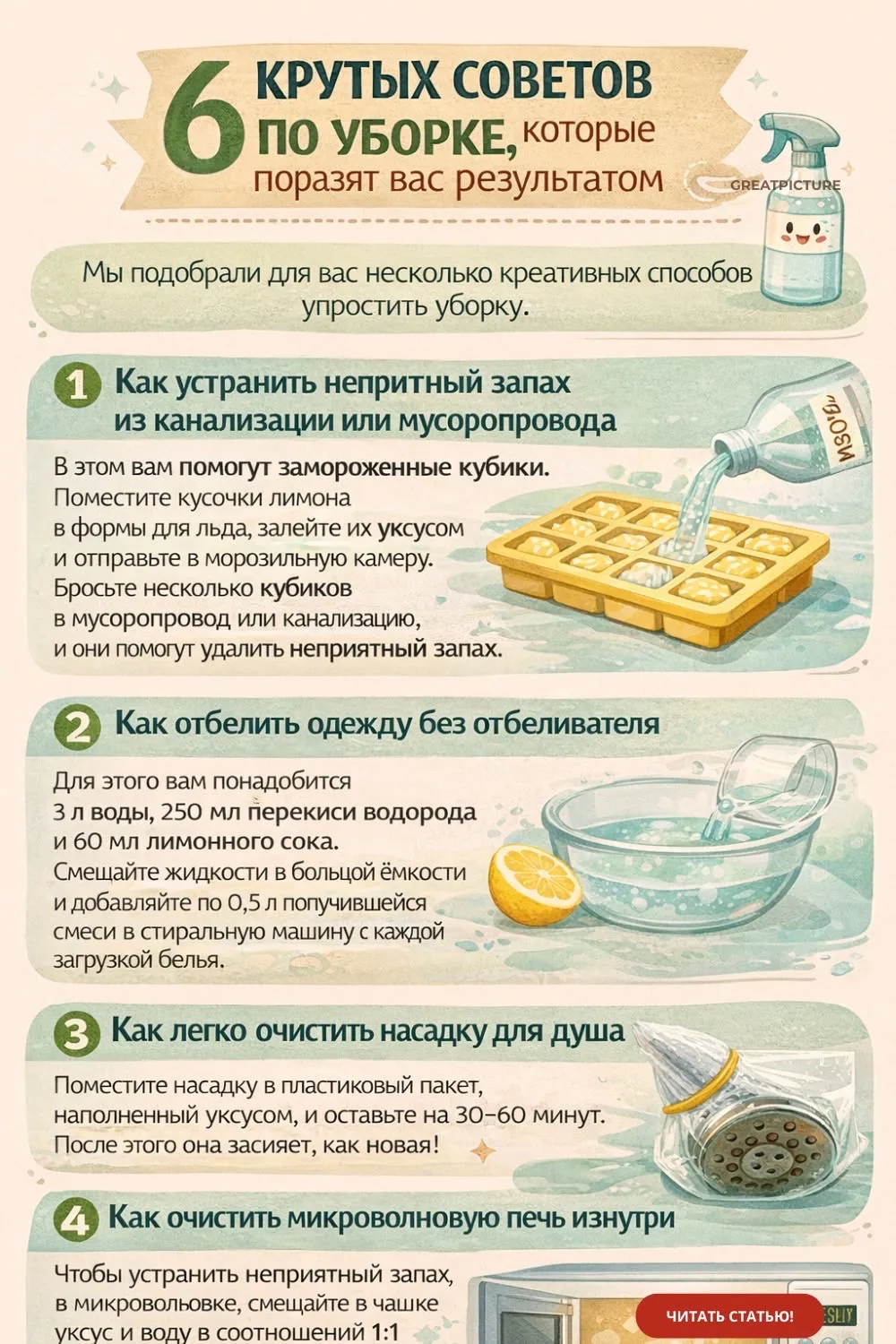 6 крутых лайфхаков для уборки, которые удивят вас своим результатом! 🔥🧹

Собрали проверенные домаш