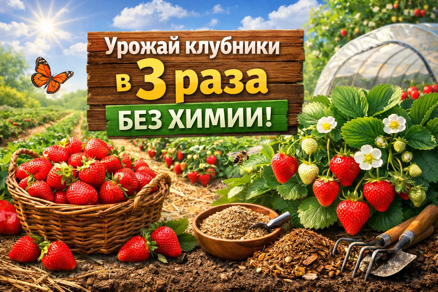 Как увеличить урожай клубники в 3 раза, без химии и лишних затрат. Все секреты в одной ...