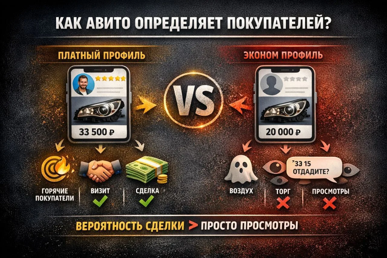 🚨 Эксперимент на Авито. Платный vs «эконом» трафик

Провёл небольшой тест. Один и тот же товар — фа