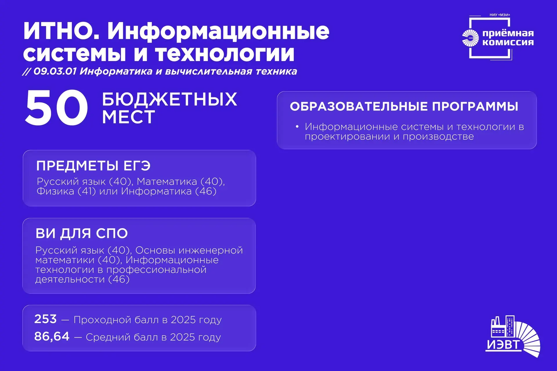 📚 Конкурсная группа «ИТНО. Информационные системы и технологии»