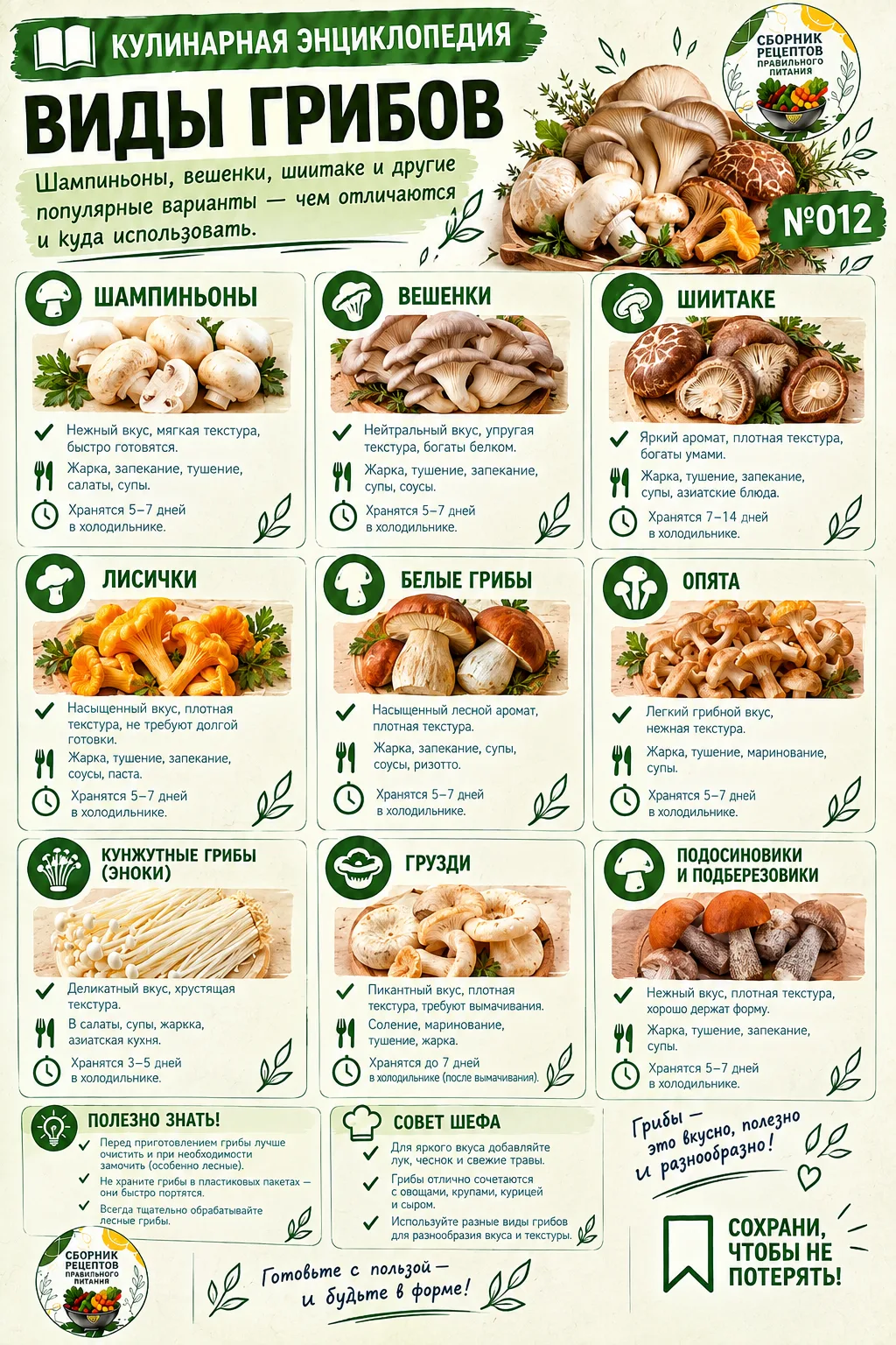 🍄  ВИДЫ ГРИБОВ
