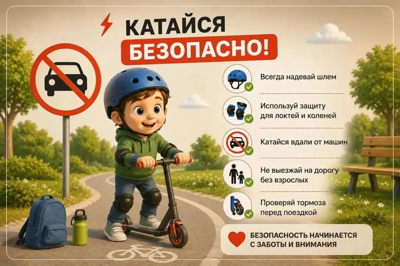 🚴 Катайся безопасно! Как уберечь ребёнка от травм?