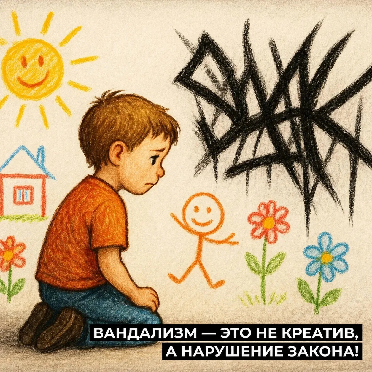 ⛔️ Вандализм – это неуважительное отношение к своему городу и к людям, живущим рядом.