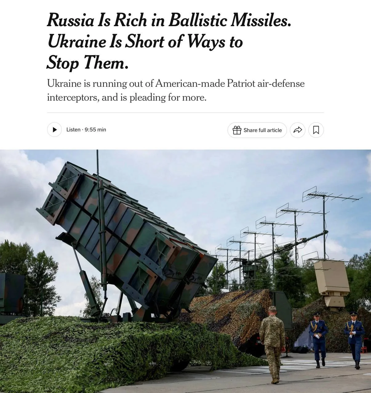 ⚡️Украина испытывает нехватку перехватчиков Patriot, потому что их производство ограничено и не успе