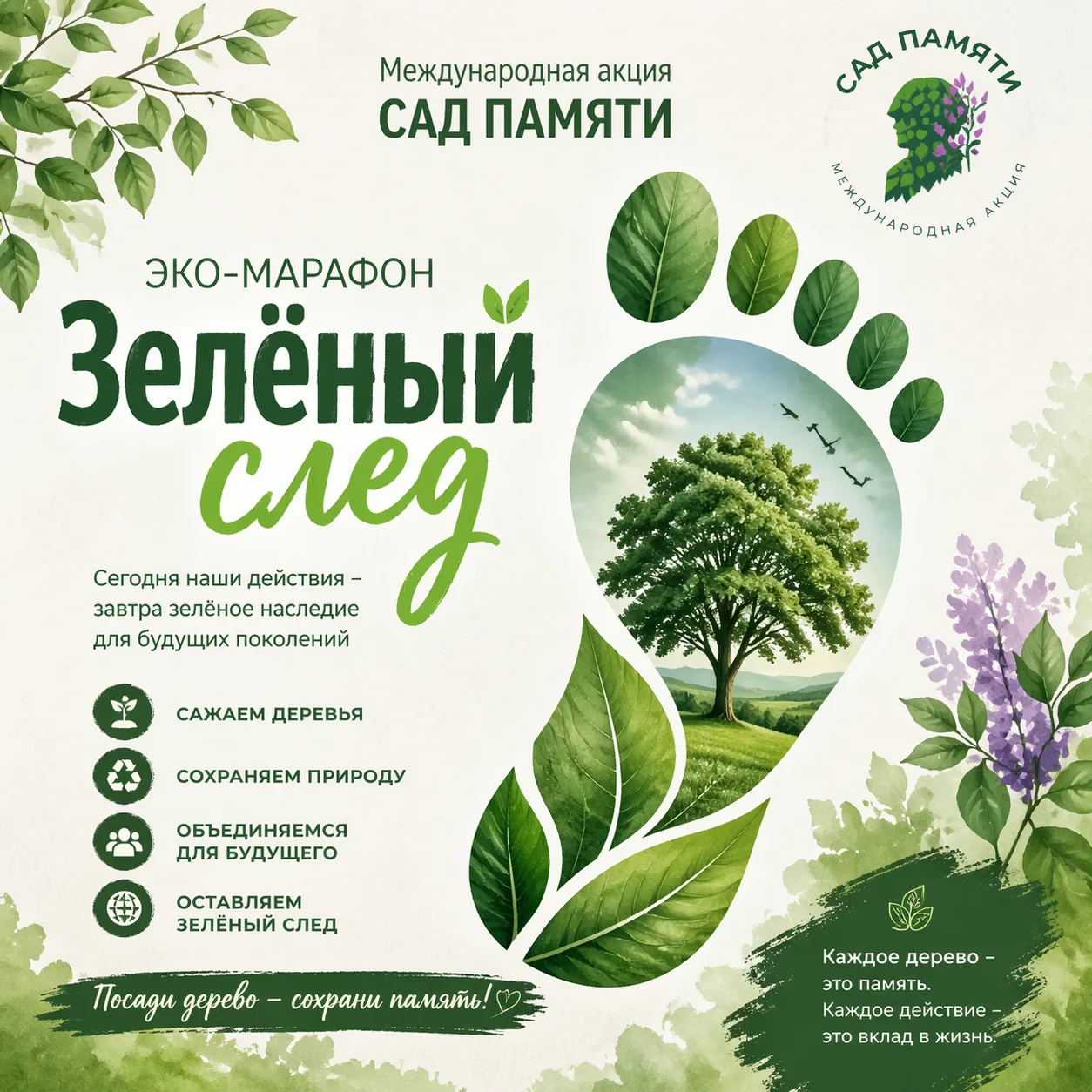 Друзья ,📢 Внимание! Объявляем Эко-марафон «Зеленый след Первых»!