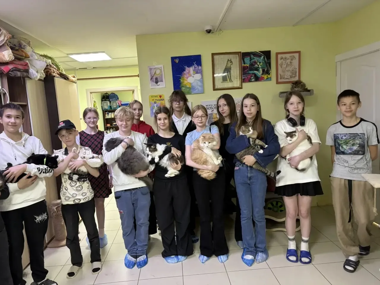 Вчера команда 6б,7в и 5а классов ( наши активисты-агитаторы волонтерской работы) посетили приют Лапк