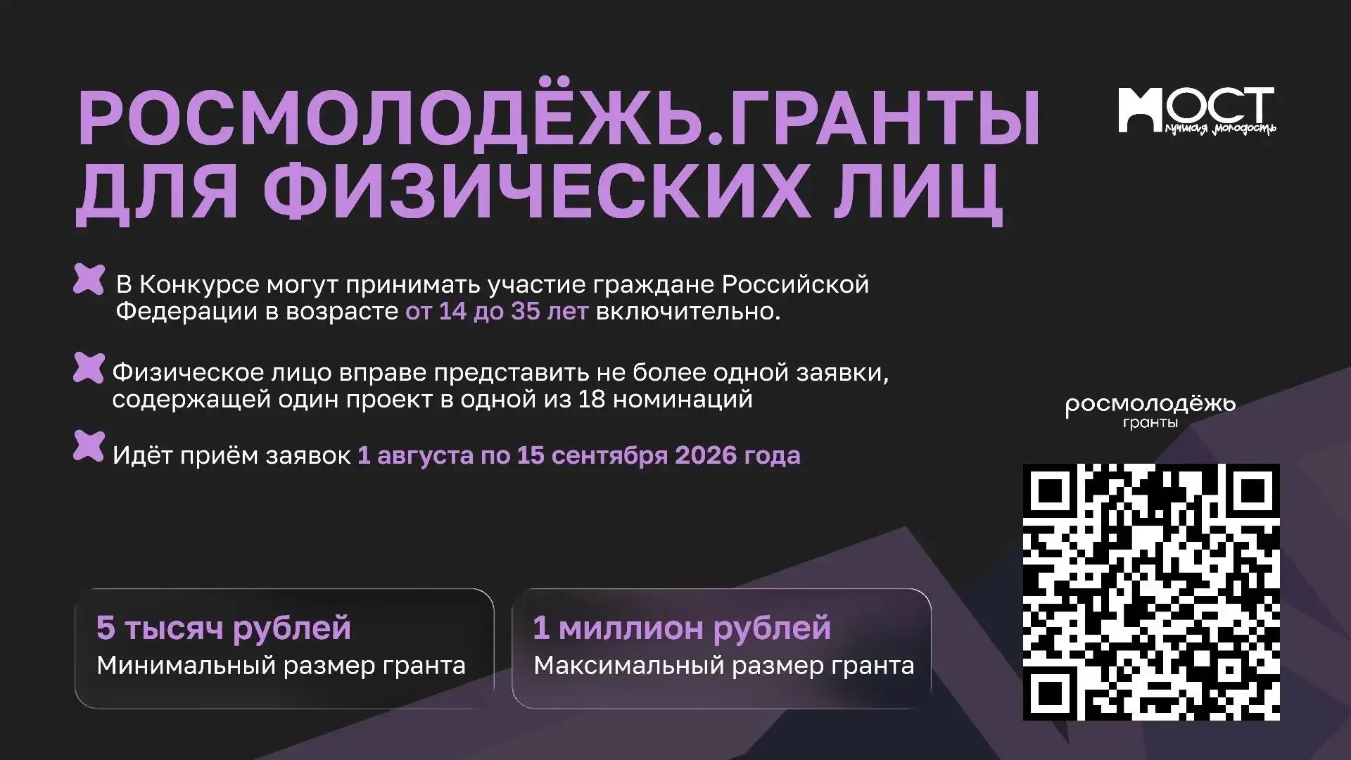 Продолжается прием заявок на конкурс «Росмолодёжь.Гранты», участниками конкурса могут с...