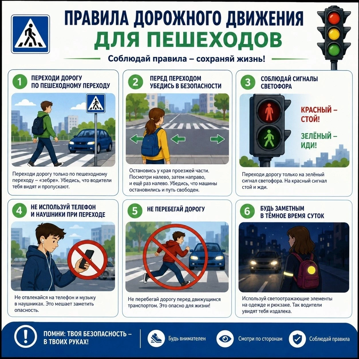 ‼️Правила дорожного движения для пешеходов!