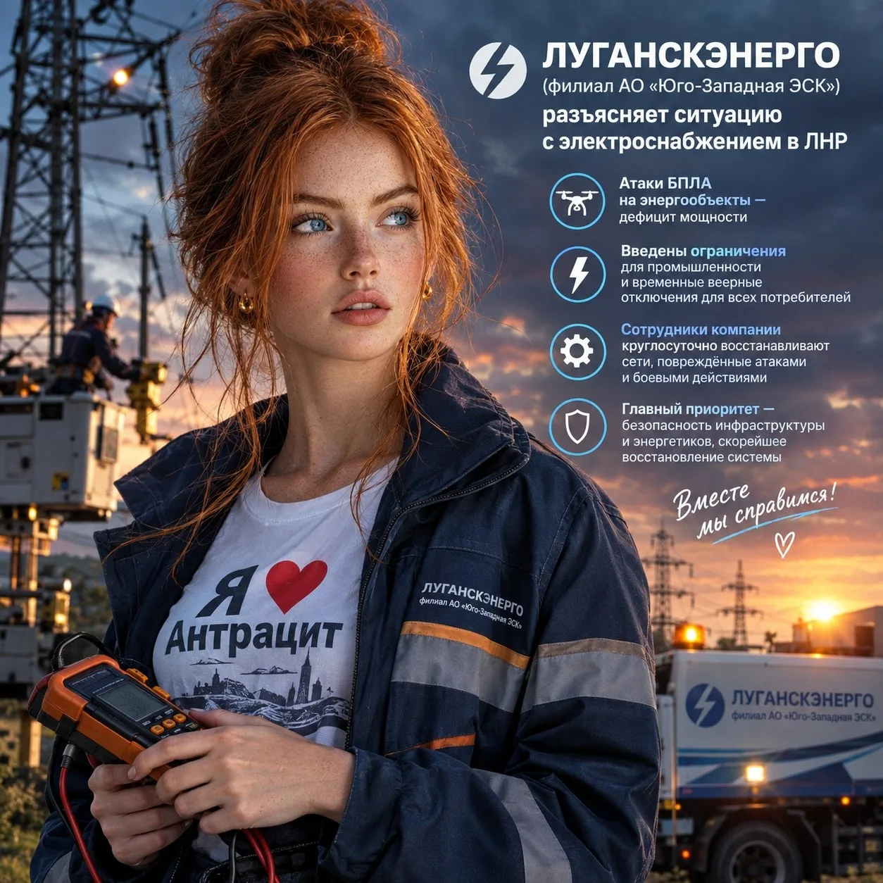⚡️ Луганскэнерго филиал АО «Юго-Западная ЭСК» сообщает, что из-за аварийной ситуации в ...