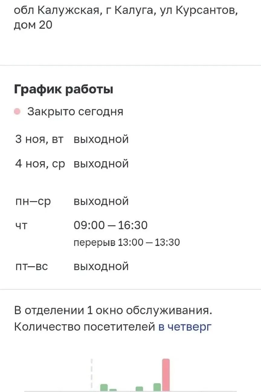 График работы почты в Грабцево, без комментариев..