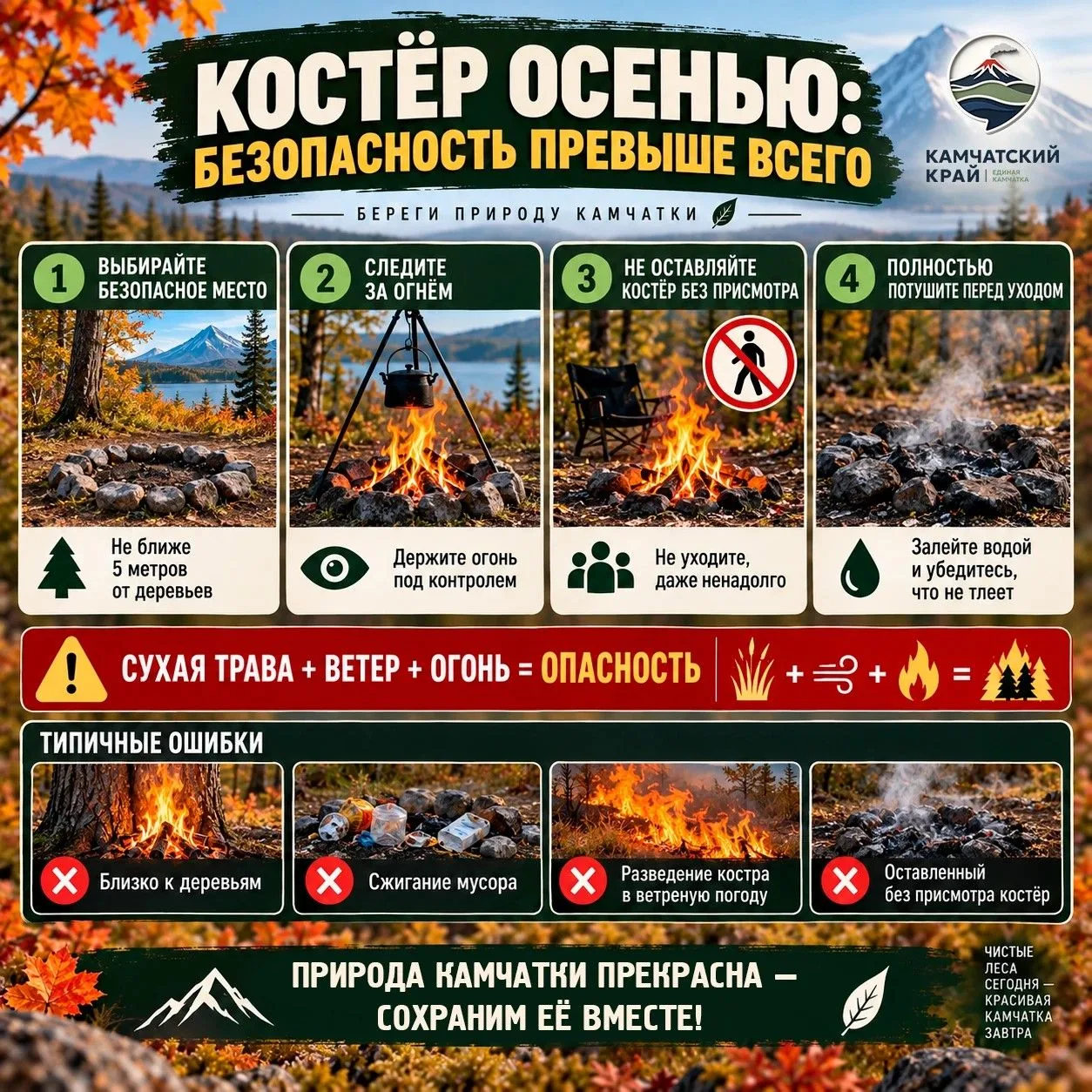 🔥 Костёр осенью: безопасность превыше всего!
