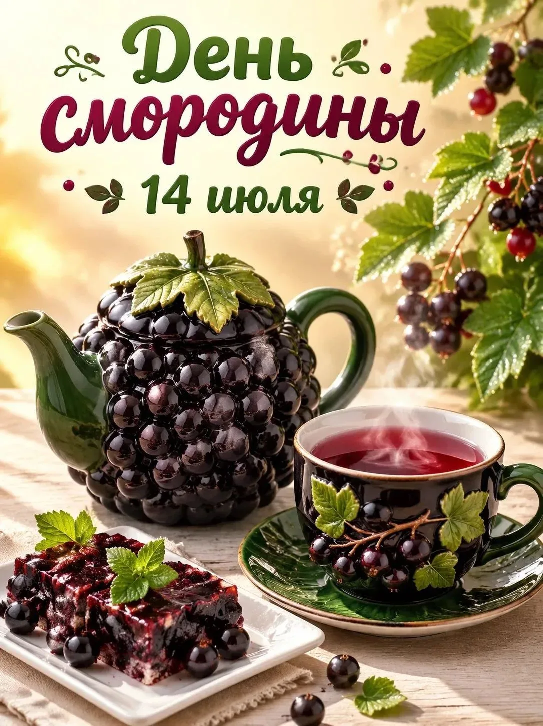 14 июля — День смородины! 🎉

В середине июля смородина во многих регионах России доходит до идеальн