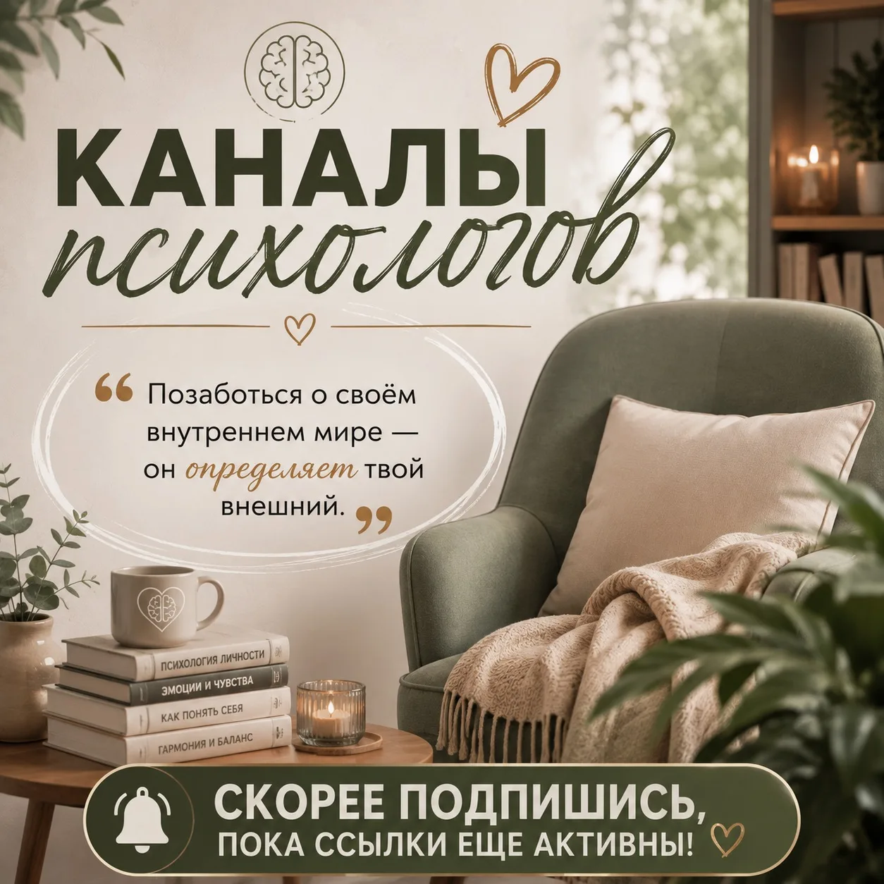 🧠 Иногда один правильный совет способен изменить взгляд на жизнь. 💙
Мы собрали лучшие каналы психо