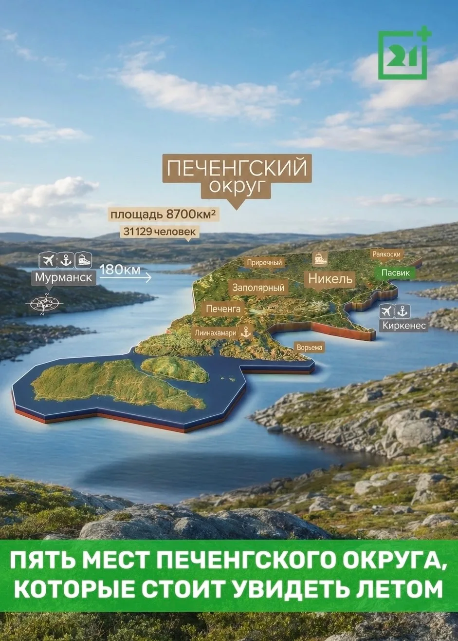 😍Пять мест Печенгского округа, которые стоит увидеть летом