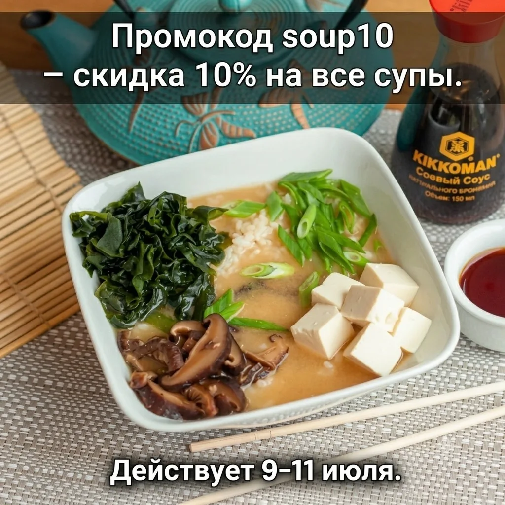 Промокод soup10 – скидка 10% на все супы! 🍲