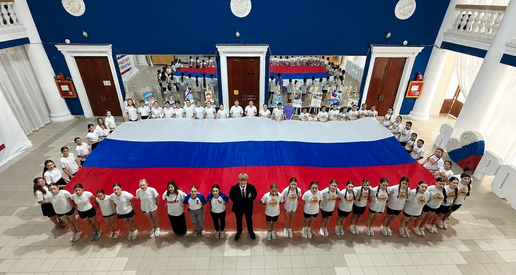В рамках Дня Государственного флага прошла Всероссийская акция «Российский триколор».