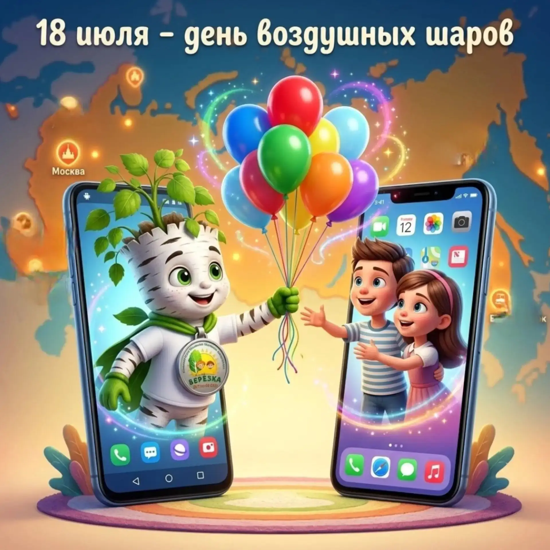 Друзья, в воскресенье неофициальный красивый праздник. 
Воздушные шарики украшают праздничные композ