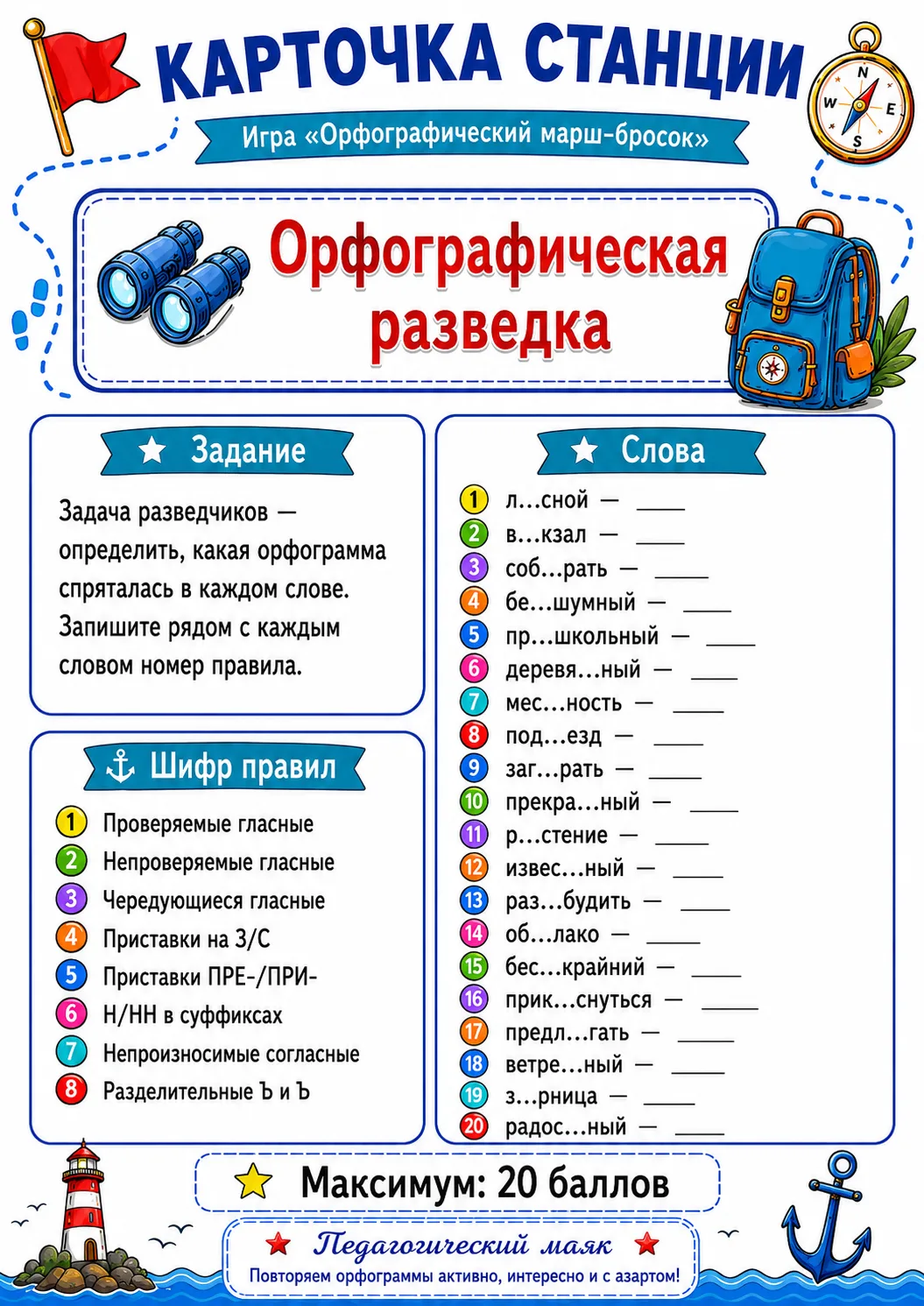 Дорогие коллеги, наши игры готовы! 
Встречайте «Орфографический марш-бросок».

Старалась, чтобы полу
