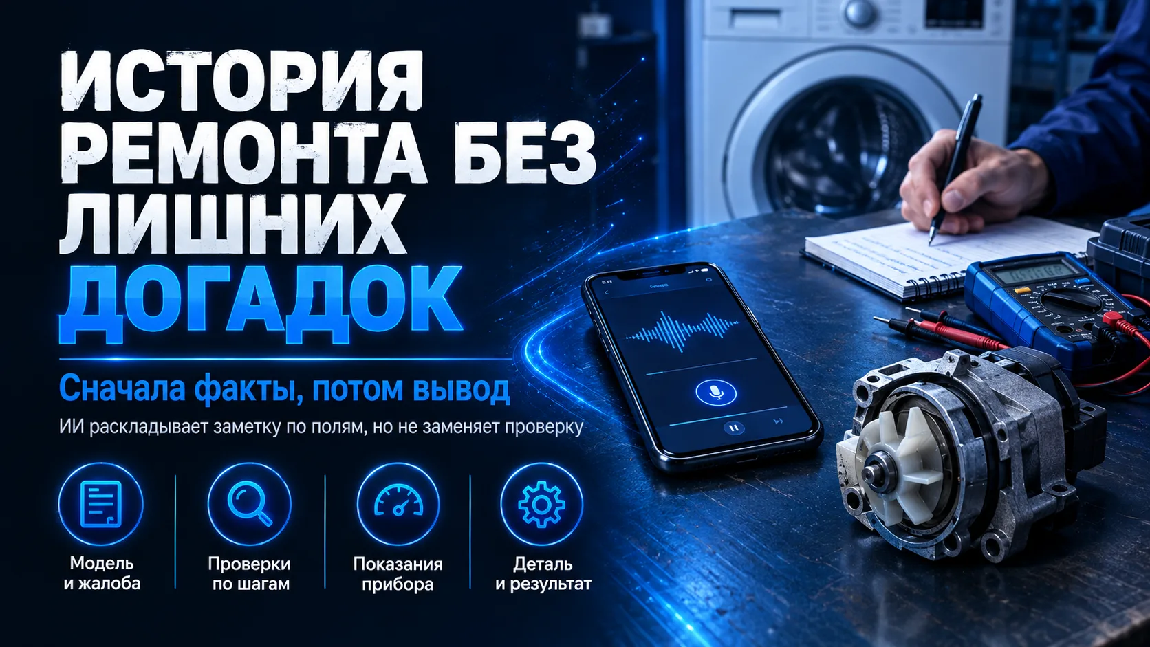 После выезда диктовка часто выглядит так: «модель такая-то, жалоба на шум, потом что-то...