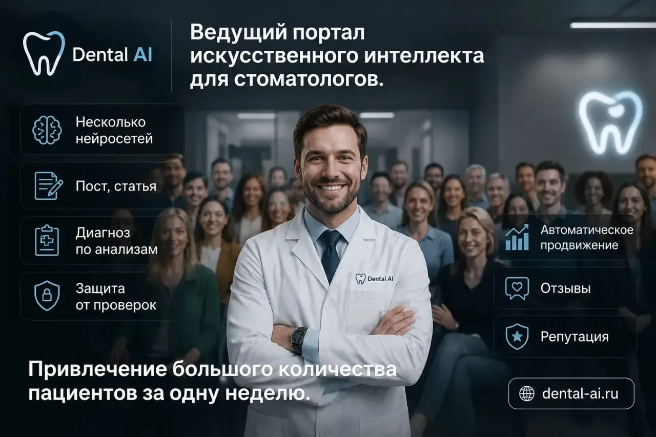 ИИ продвижение для стоматологов и стоматологических клиник с диагностикой, разбором рез...