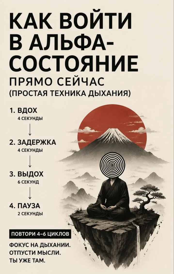 Техника дыхания для входа в состояние "Альфа"