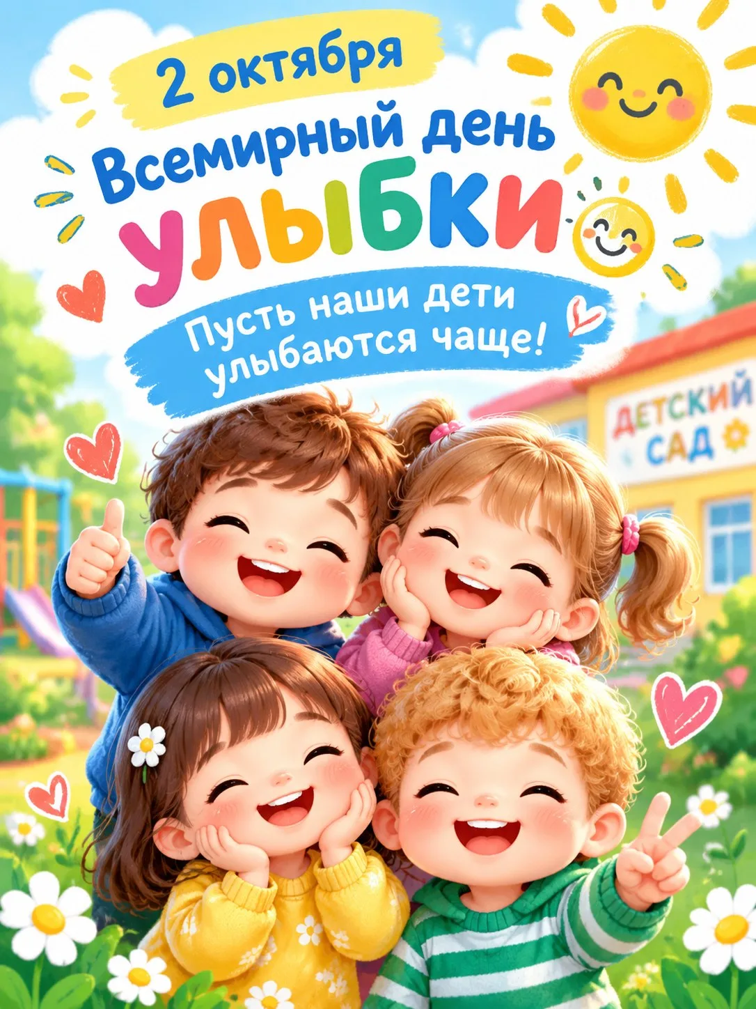 Сегодня, 2 октября, в календаре — Всемирный день улыбки.