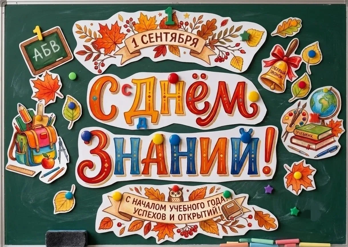 🎁 Бесплатный шаблон, оформление на стену на школьную доску "С днем знаний!"