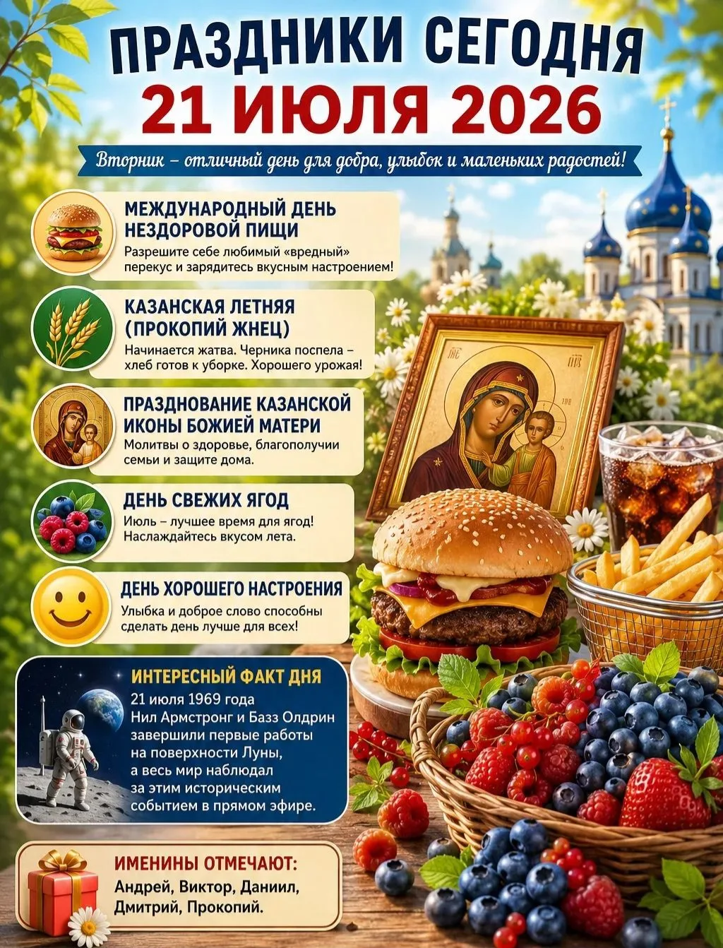🎉21 июля -какой сегодня день🎉

Доброе утро! ☀️ Сегодня вторник — отличный день, чтобы сделать небо