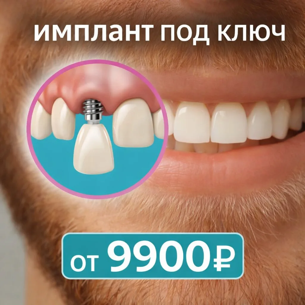 Корейский имплант зуба + установка — от 9900 ₽!