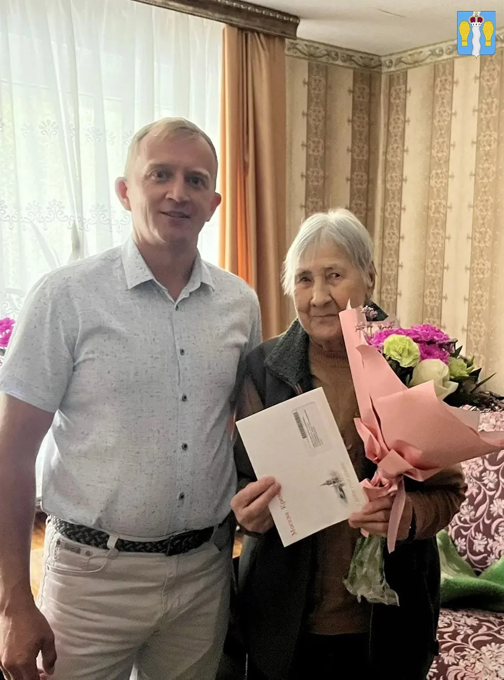 96-летнюю жительницу Перемышля Марию Замоченову поздравили с Днем рождения 💐