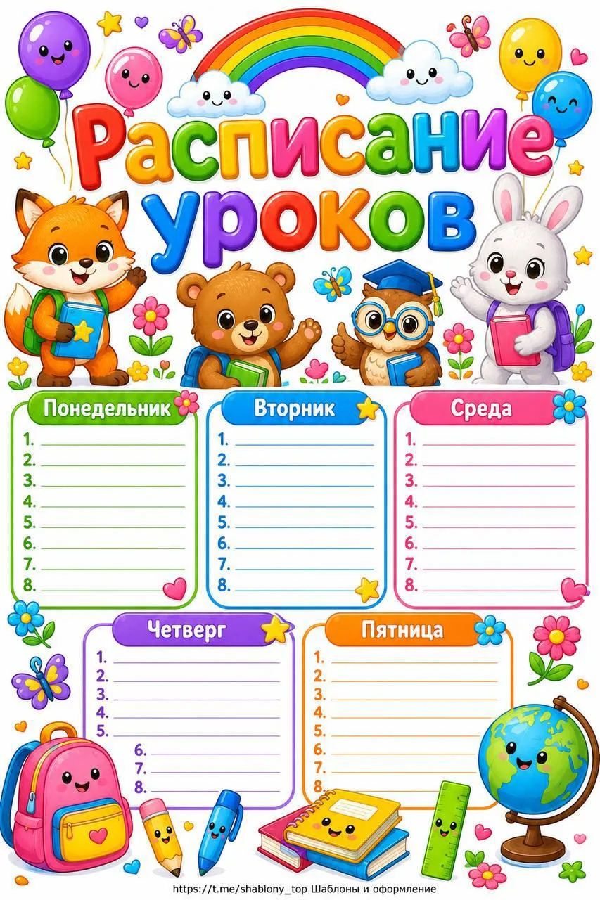 Шаблоны «Расписание уроков»