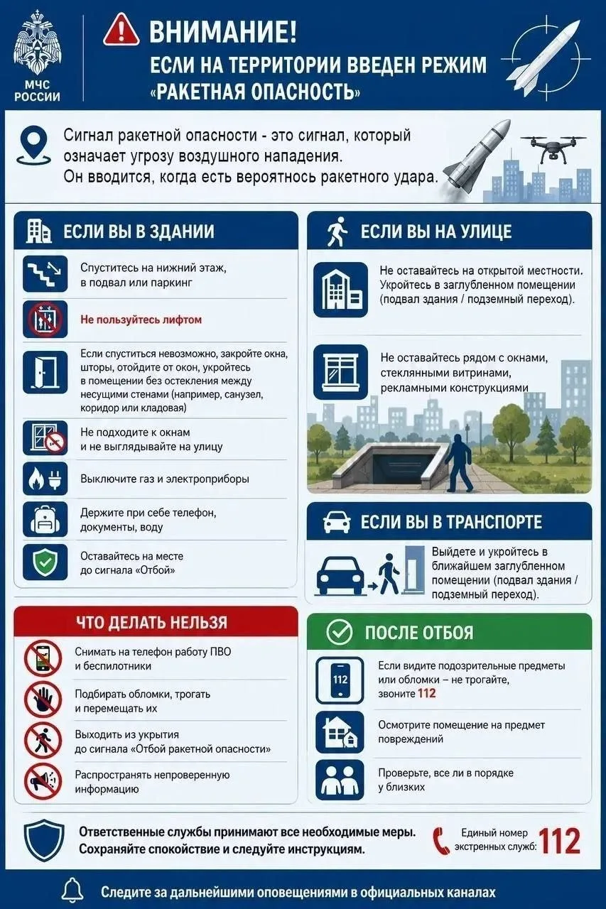 Что делать при ракетной опасности, смотрите в карточке. Сохраните и перешлите близким.