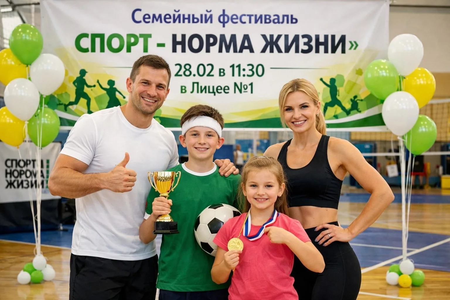 Лицеисты и родители!  Стартует семейный фестиваль «Спорт — норма жизни»! Уже в эту субботу в 11:30 в