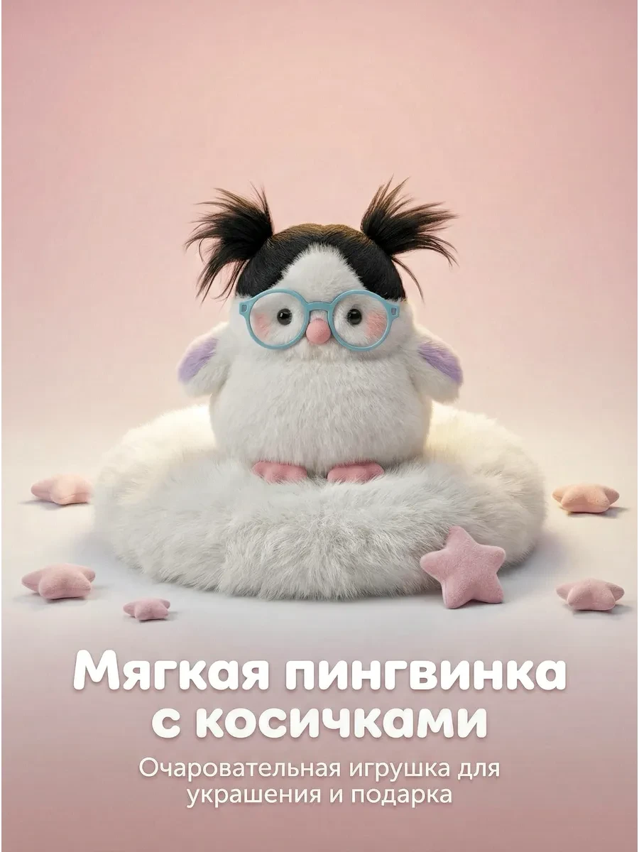 ⚡️ Мягкая игрушка Пингвин девочка 16 см, EasySmile