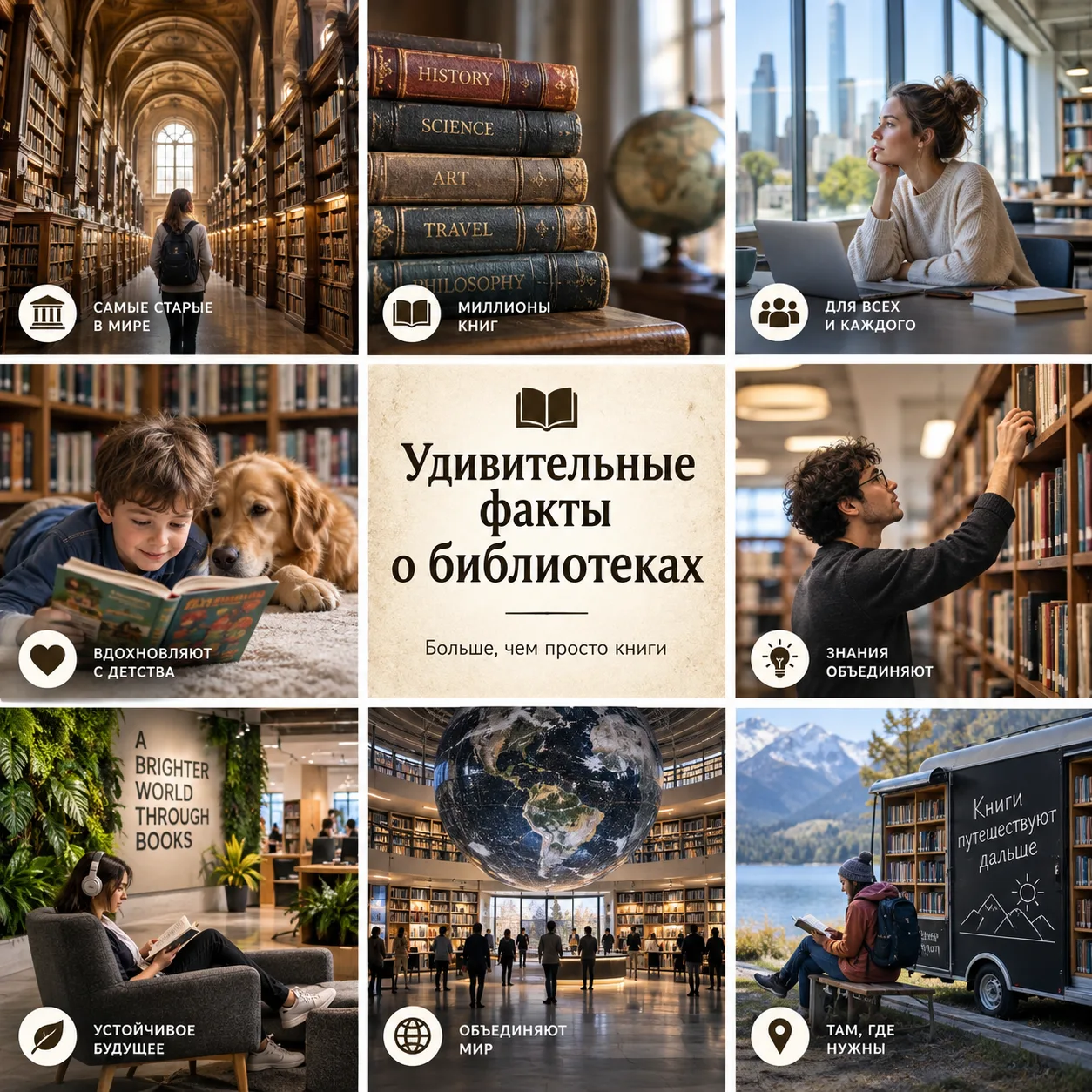 📖📚🌏Удивительные факты о библиотнках;