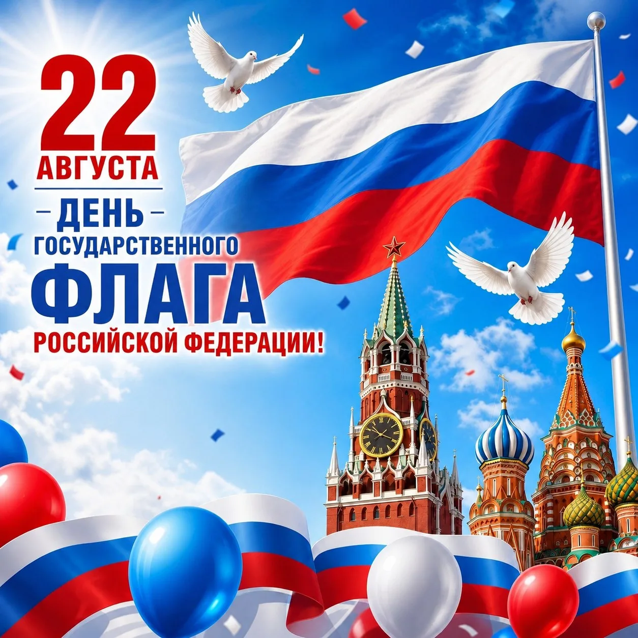 Сегодня 22 августа мы отмечаем День Государственного флага Российской Федерации! Наш тр...