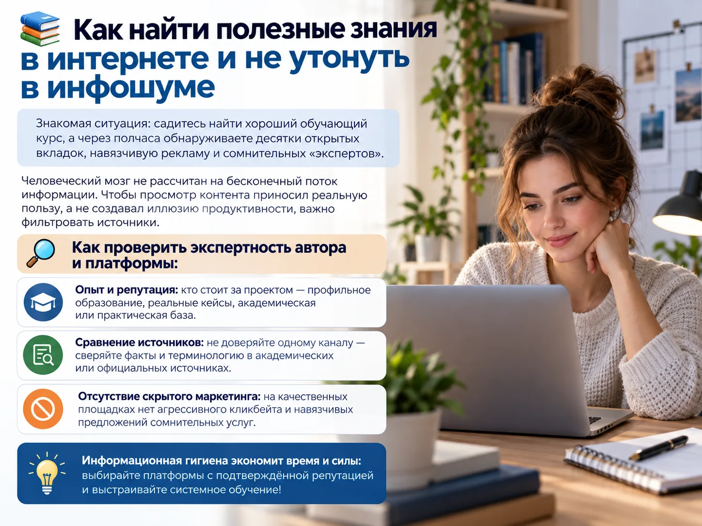 📚 Как найти полезные знания в интернете и не утонуть в инфошуме