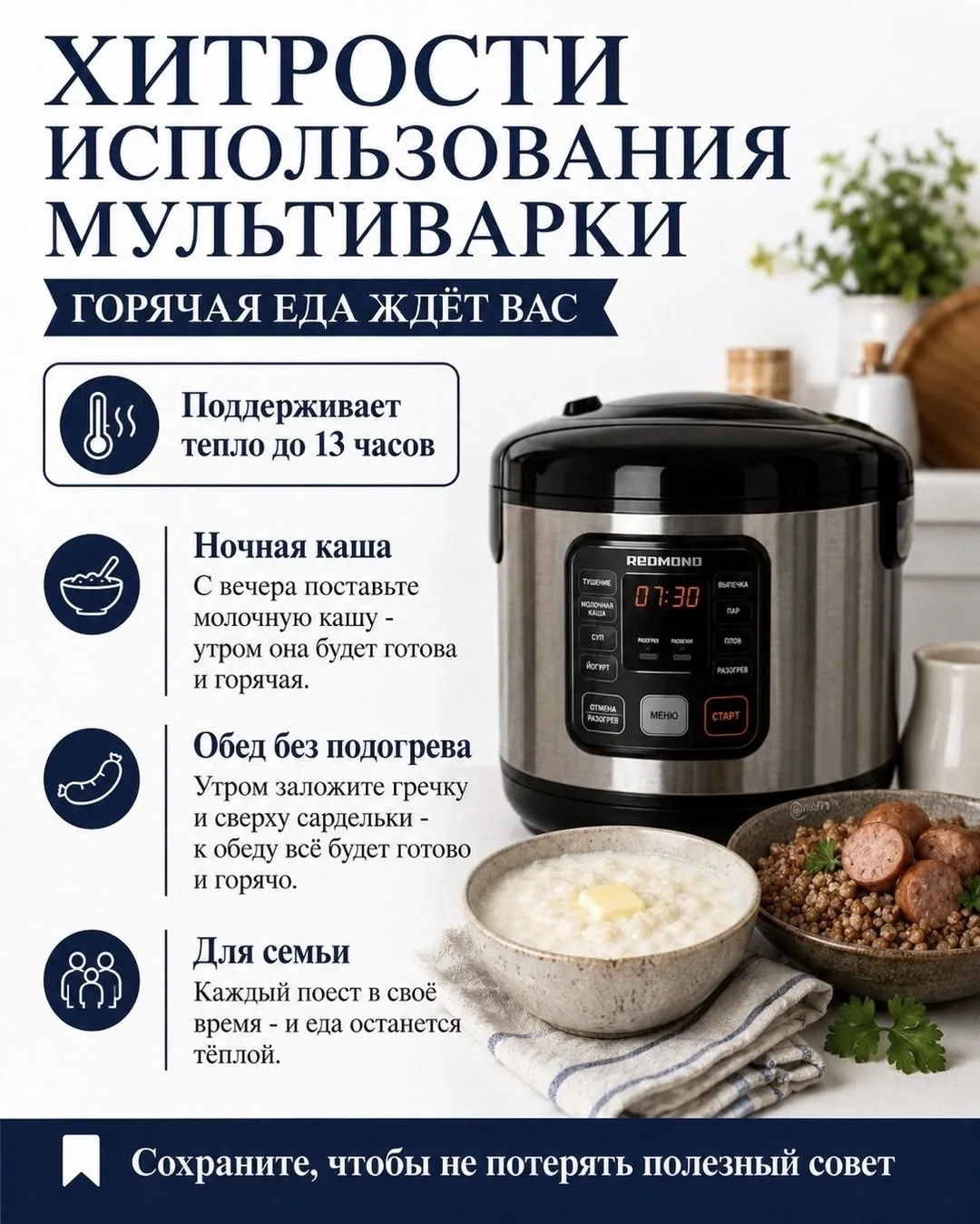Мультиварка умеет больше, чем вы думаете: 3 хитрости для идеального быта 🍲⏱️

Большинство используе