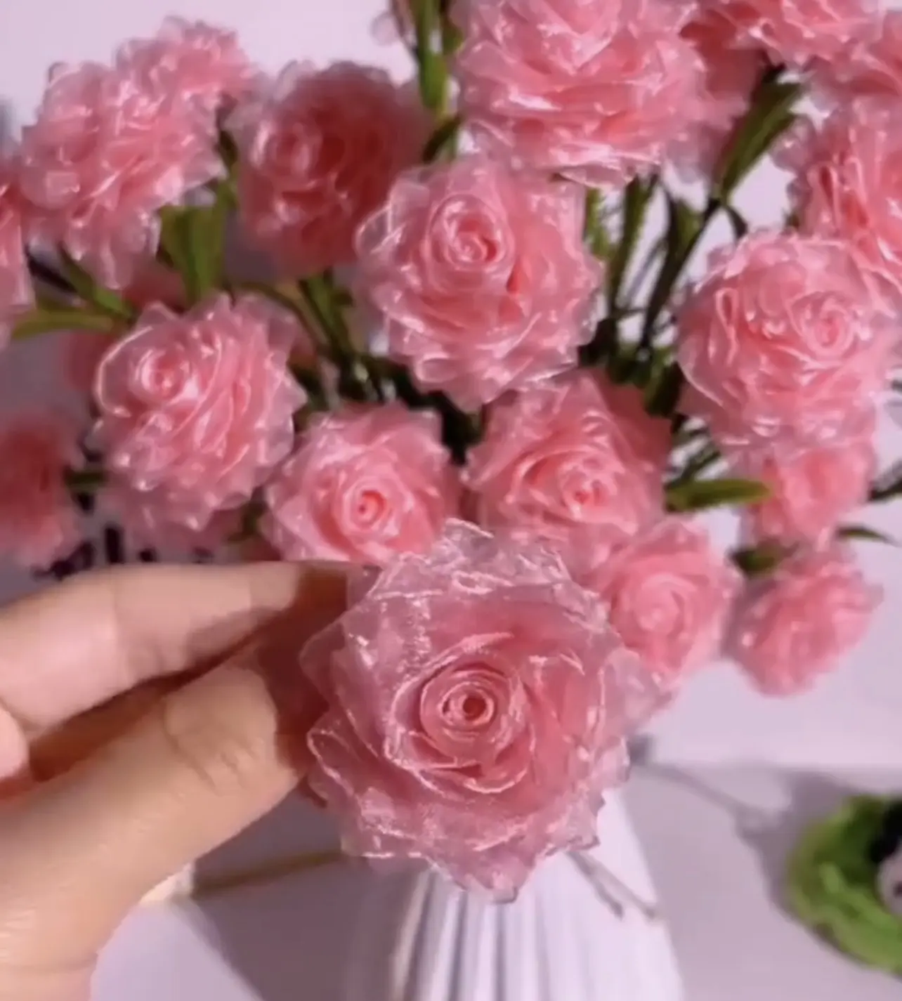 Розочки из ленточек🌹