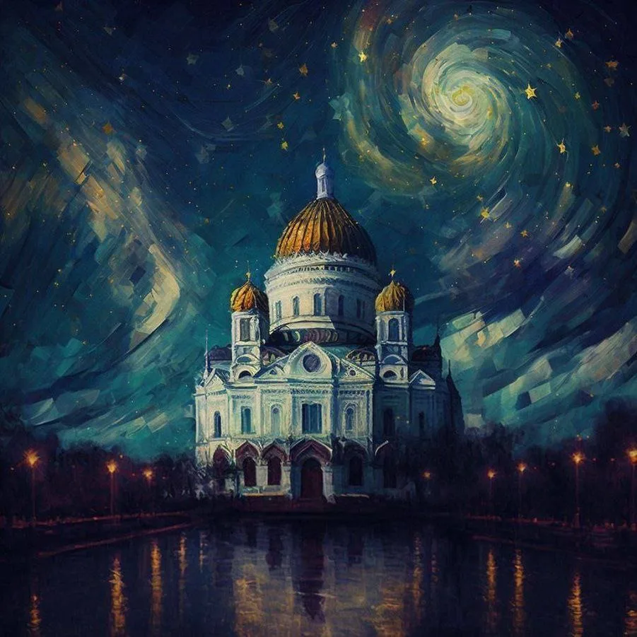 🎨 Если бы Ван Гог нарисовал современную Москву