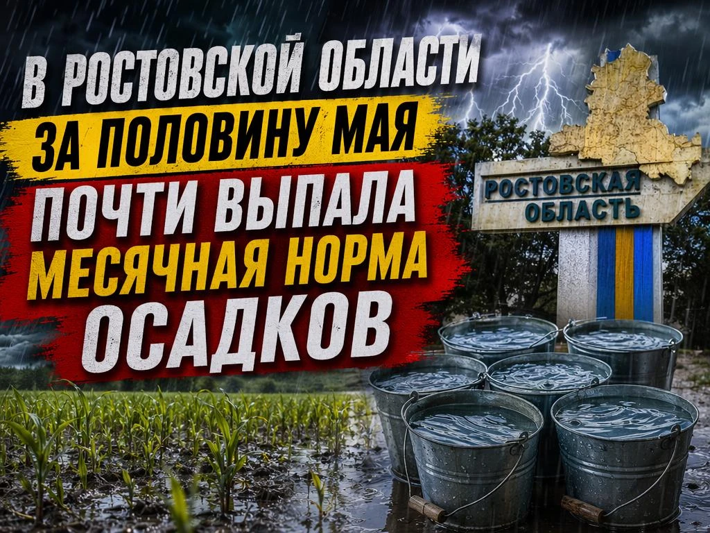 В Ростовской области за половину мая почти выпала месячная норма осадков  В Ростовской области за пе