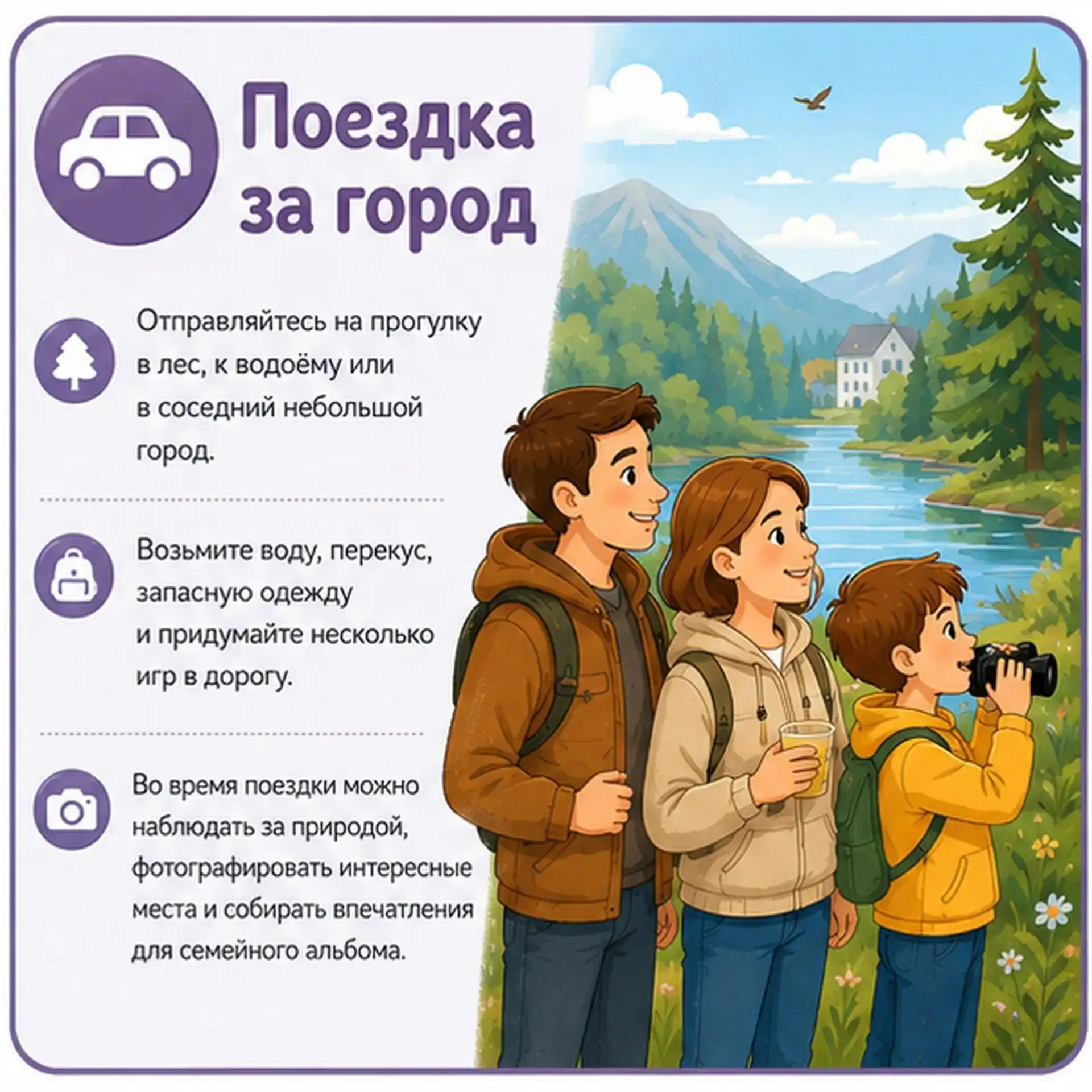 Не знаете, чем заняться всей семьёй в выходные? 👨‍👩‍👧‍👦

Собрали несколько идей в карточках — вы