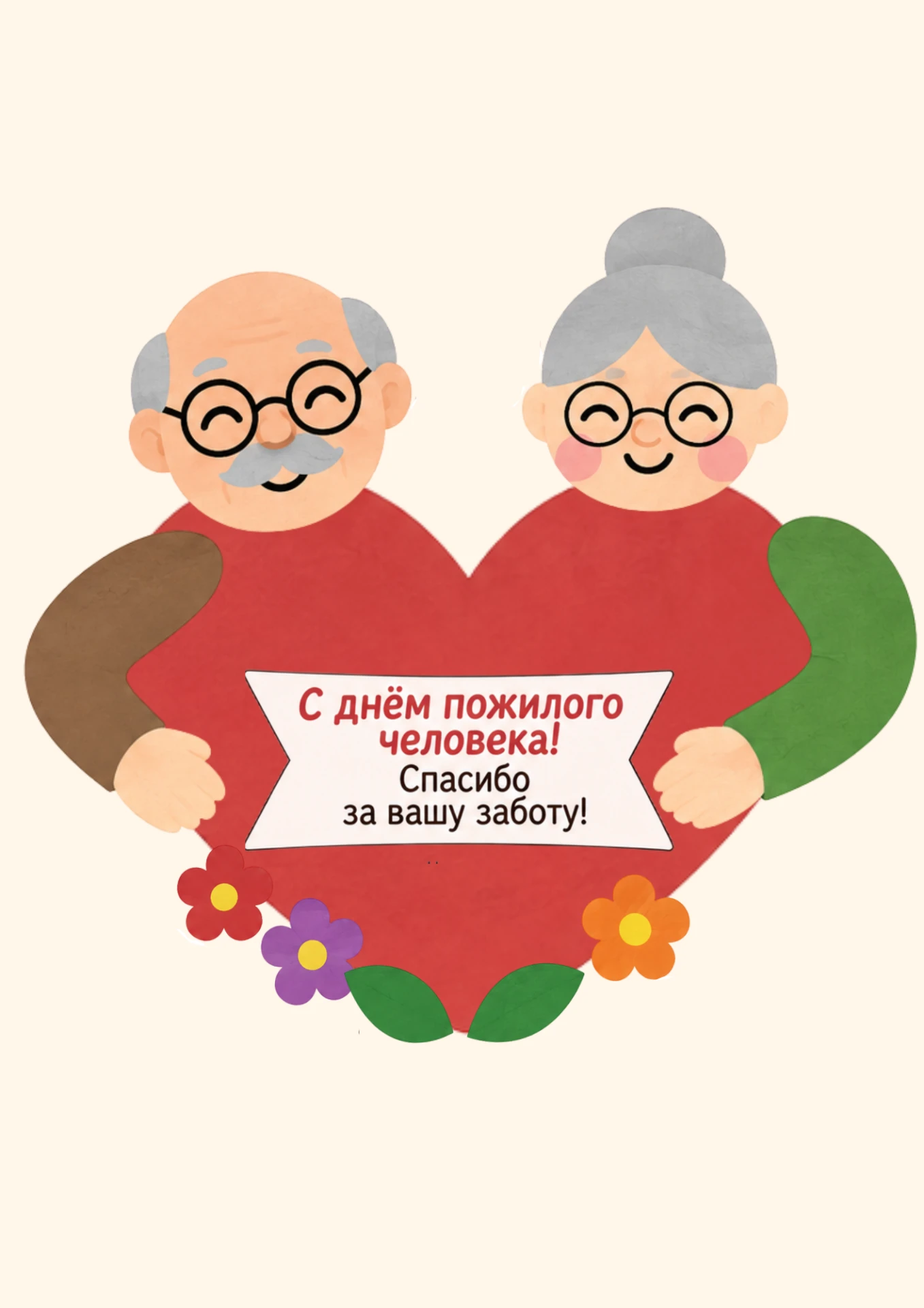 Простая поделка на 1 октября День пожилого человека.